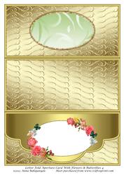 Letter Fold Aperture Card with Flowers & Butterflies 4