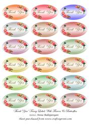 Thank You Fancy Labels with Flowers & Butterflies