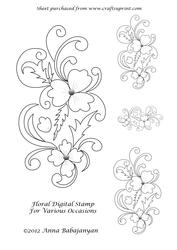 Floral Digital Stamp for Various Occasions