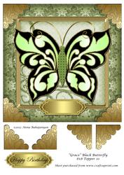 Grace Black Butterfly 8x8 Topper 10