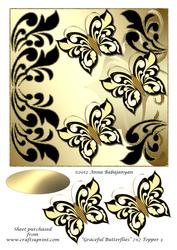 Graceful Butterflies 7x7 Topper 3