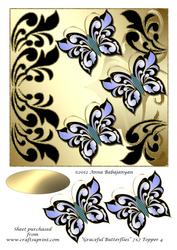 Graceful Butterflies 7x7 Topper 4