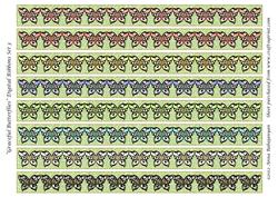 Graceful Butterflies Digital Ribbons Set 3