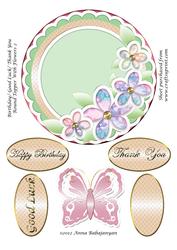 Birthday/ Good Luck/ Thank You Topper with Flowers 2
