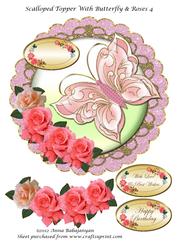 Scalloped Topper with Butterfly & Roses 4