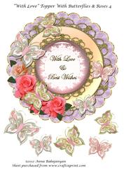 With Love Topper with Butterflies & Roses 4