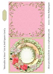 Butterflies & Roses Cut & Fold Square Card 4