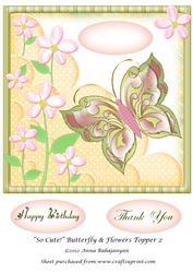 So Cute! Butterfly & Flowers Topper 2