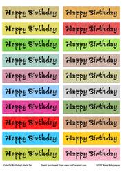 Colorful Birthday Labels Set