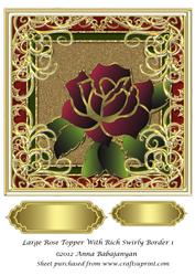 Large Rose Topper with Rich Swirly Border 1