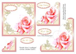 Tender Rose Scalloped Corner Stacker Card 1