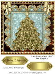 Swirly Christmas Tree 8x8 Topper 3