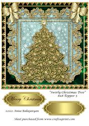 Swirly Christmas Tree 8x8 Topper 5