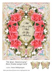 On Your Anniversary Rose Frame Large Card