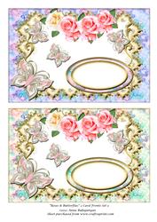 Roses & Butterflies 2 Card Fronts Set 2
