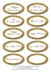 Various Occasions Oval Double Layer Labels 10
