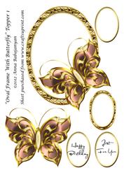 Oval Frame with Butterfly Topper 1
