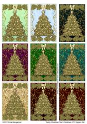 Swirly Christmas Tree Christmas Atc Toppers Set