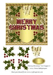 Merry Christmas 6x6 Topper 6