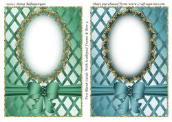 Two Blank Cards with Scalloped Frame & Bow 3