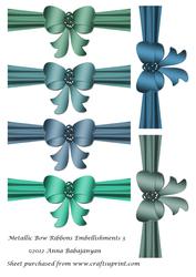 Metallic Bow Ribbons Embellishments 3