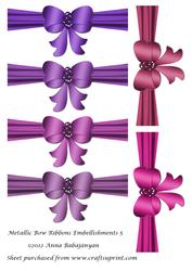 Metallic Bow Ribbons Embellishments 5