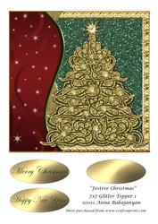 Festive Christmas 7x7 Glitter Topper 1