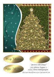Festive Christmas 7x7 Glitter Topper 2