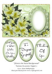 Flowers on Pastel Background Various Occasions Topper 1