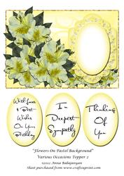 Flowers on Pastel Background Various Occasions Topper 2