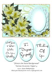 Flowers on Pastel Background Various Occasions Topper 4