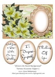 Flowers on Pastel Background Various Occasions Topper 5