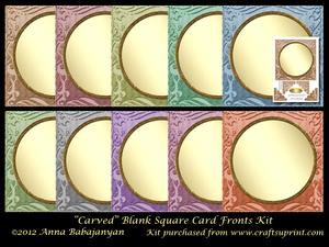 Carved Blank Square Card Fronts Kit