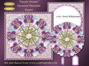 Purple Dream Pyramid Mandala Topper