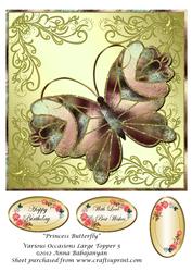 Princess Butterfly Various Occasions Large Topper 5