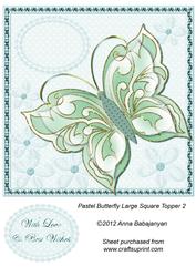 Pastel Butterfly Large Square Topper 2