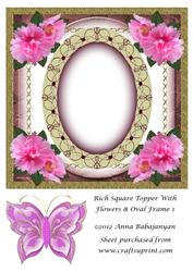 Rich Square Topper with Flowers & Oval Frame 1