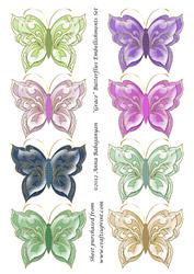 Grace Butterflies Embellishments Set