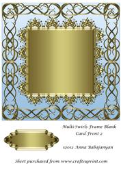 Multi-swirls Frame Blank Card Front 2