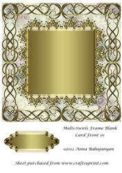 Multi-swirls Frame Blank Card Front 10