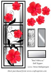 Red Hibiscus Tall Topper