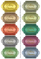 Fancy Metallic Christmas Labels Set 2