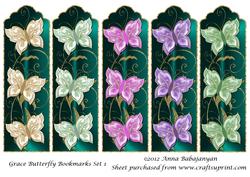Grace Butterfly Bookmarks Set 1