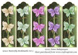 Grace Butterfly Bookmarks Set 3