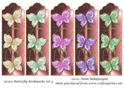 Grace Butterfly Bookmarks Set 4