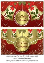 Christmas Card Fronts with Christmas Bells