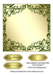 Blank Metallic Card Base with Fancy Border 2