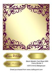 Blank Metallic Card Base with Fancy Border 3