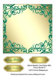 Blank Metallic Card Base with Fancy Border 6