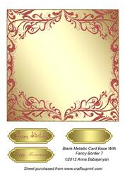 Blank Metallic Card Base with Fancy Border 7